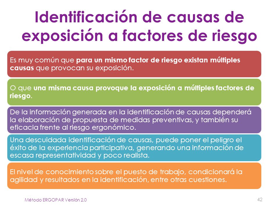 Identificación de causas de exposición a factores de riesgo