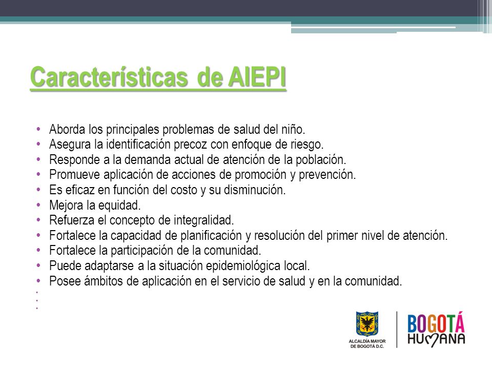Características de AIEPI