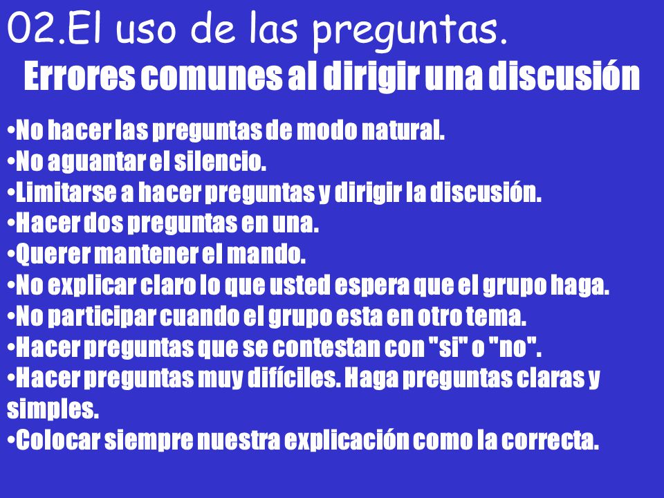 Errores comunes al dirigir una discusión