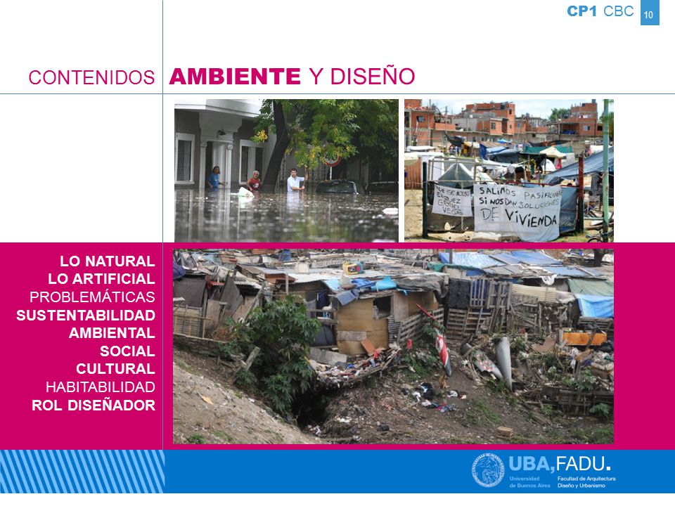 AMBIENTE Y DISEÑO CONTENIDOS CP1 CBC LO NATURAL LO ARTIFICIAL