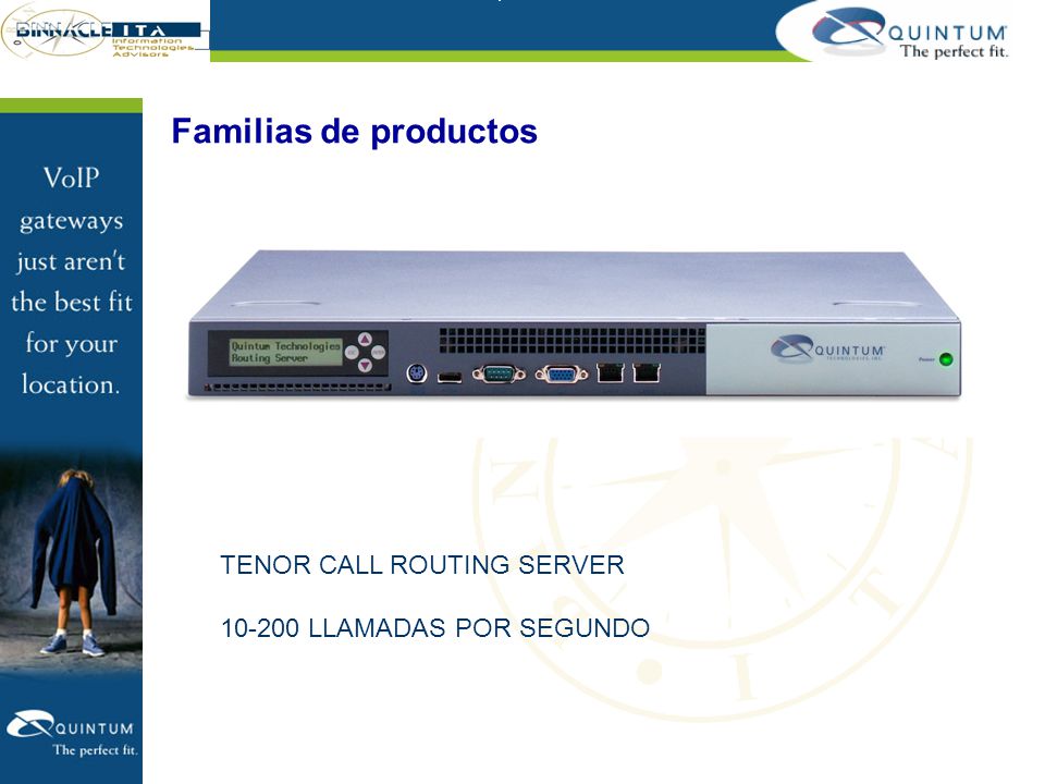 Familias de productos TENOR CALL ROUTING SERVER