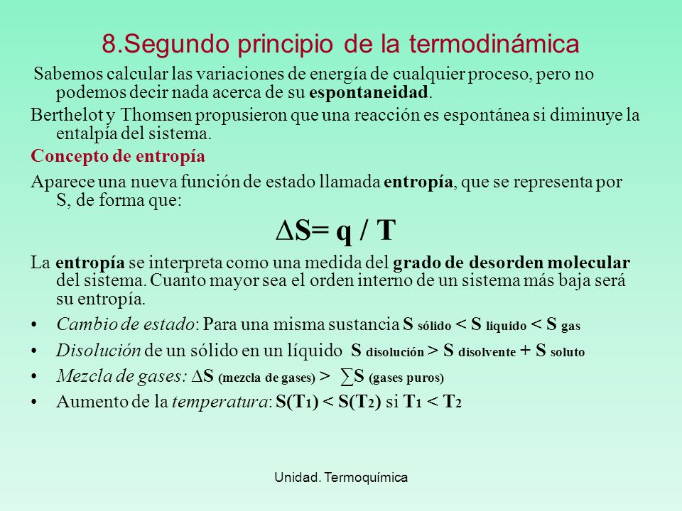 8.Segundo principio de la termodinámica