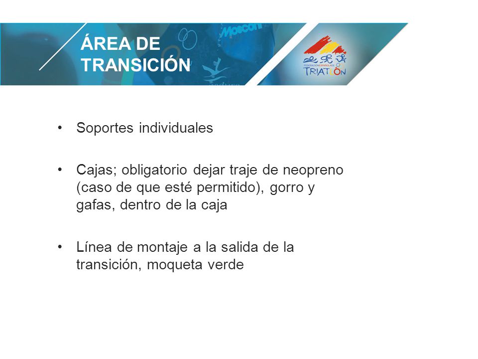 ÁREA de transición Soportes individuales