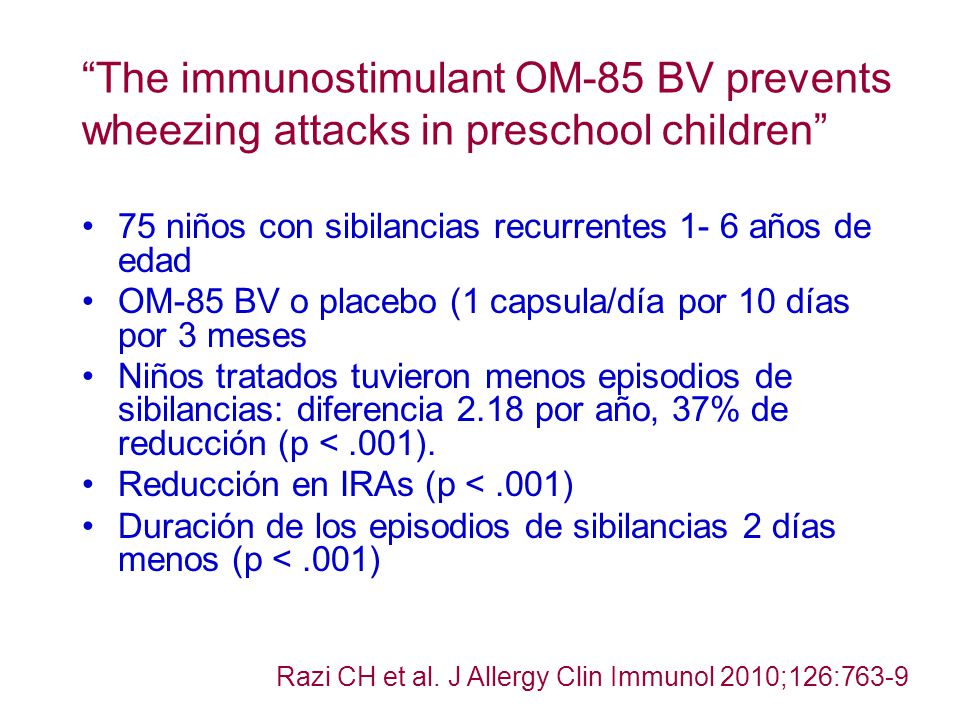 The immunostimulant OM-85 BV prevents wheezing attacks in preschool children