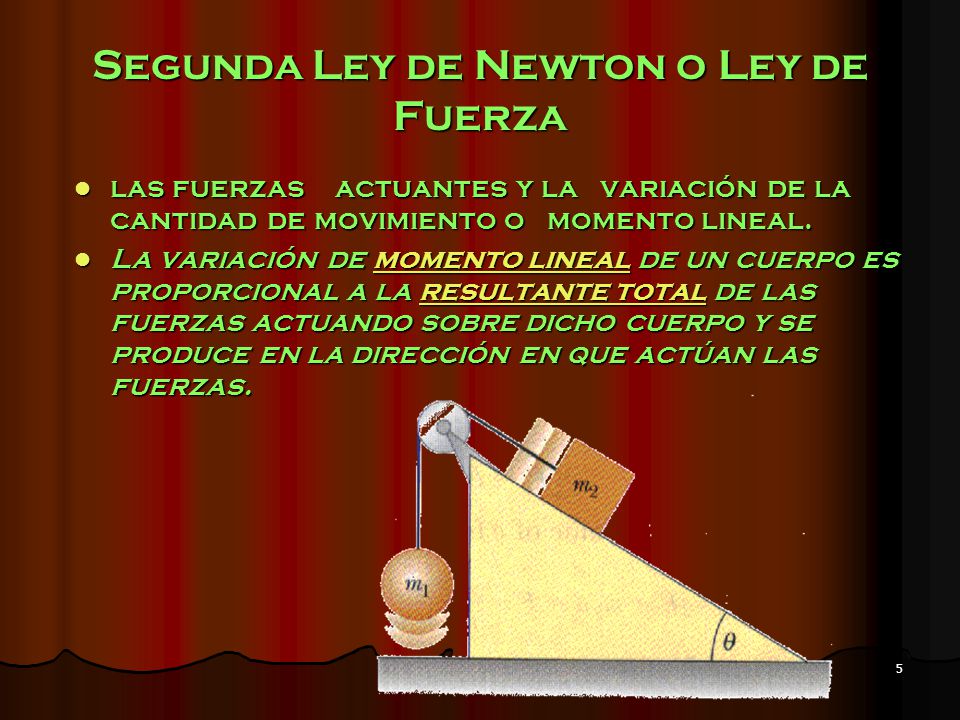 Segunda Ley de Newton o Ley de Fuerza
