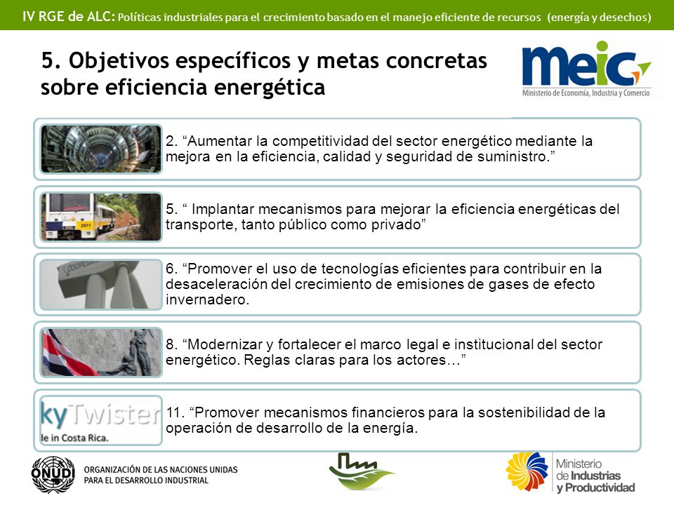 5. Objetivos específicos y metas concretas sobre eficiencia energética