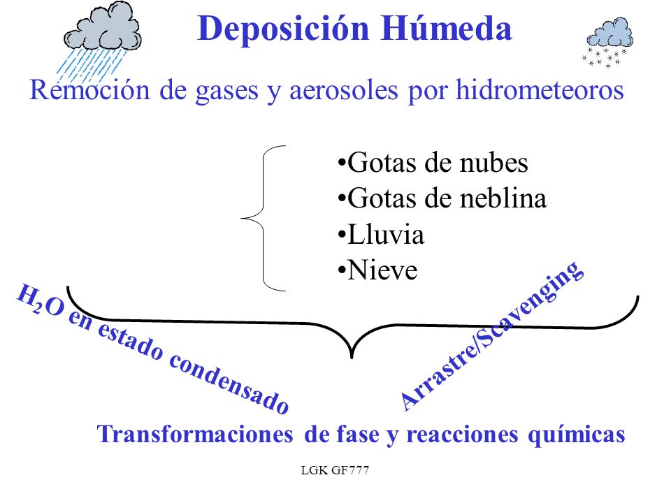Deposición Húmeda Remoción de gases y aerosoles por hidrometeoros