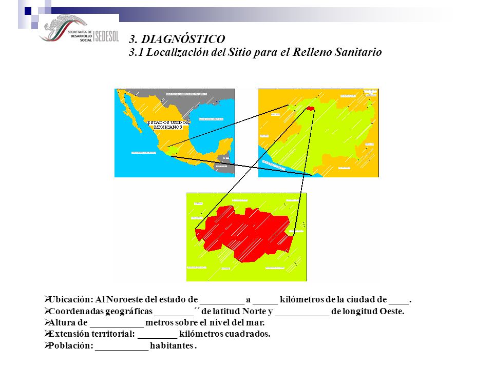 3. DIAGNÓSTICO 3.1 Localización del Sitio para el Relleno Sanitario