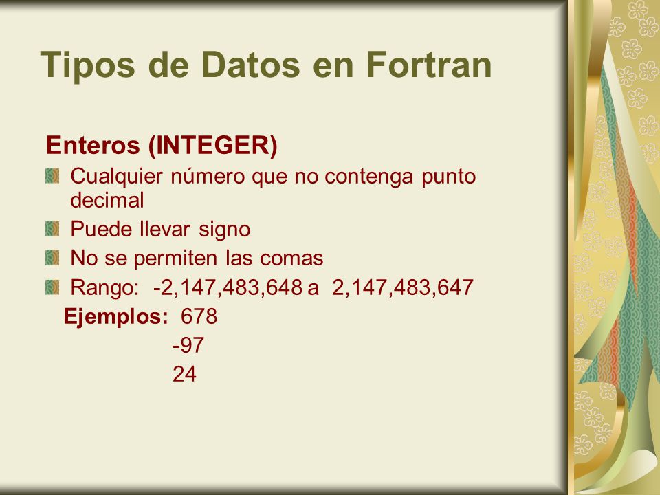 Tipos de Datos en Fortran