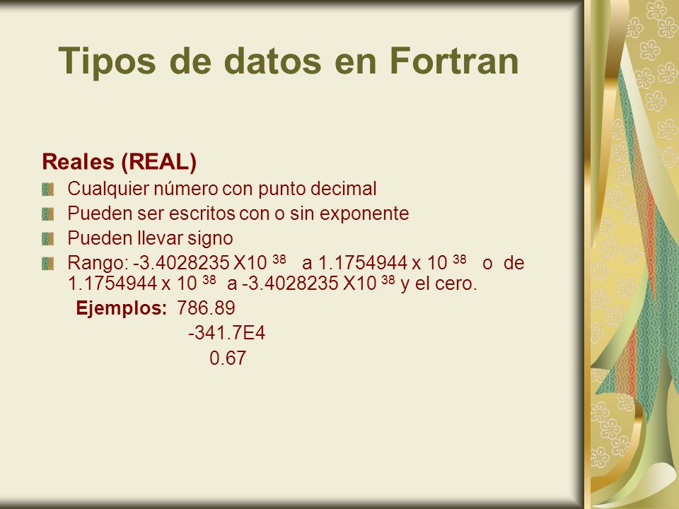 Tipos de datos en Fortran