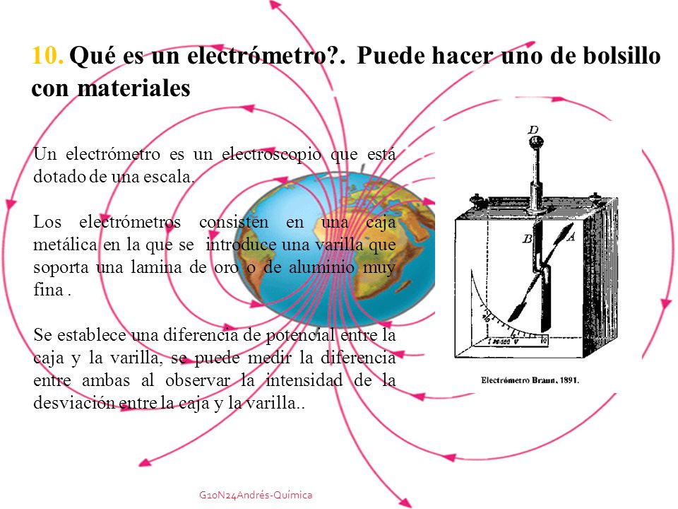 10. Qué es un electrómetro . Puede hacer uno de bolsillo con materiales