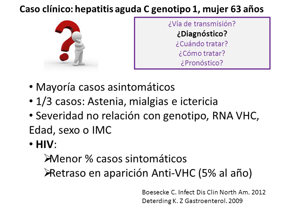 Caso clínico: hepatitis aguda C genotipo 1, mujer 63 años