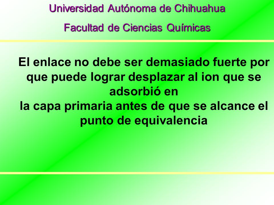 la capa primaria antes de que se alcance el punto de equivalencia