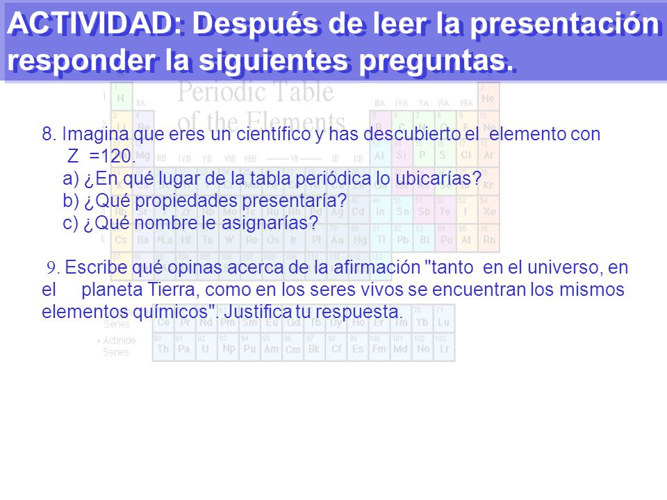 ACTIVIDAD: Después de leer la presentación responder la siguientes preguntas.