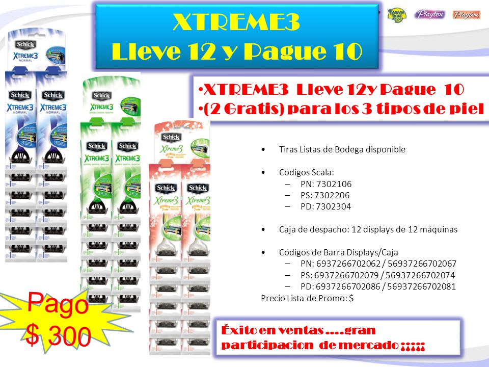 Pago$ 300 XTREME3 Lleve 12 y Pague 10 XTREME3 Lleve 12y Pague 10
