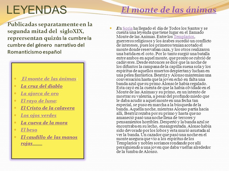 LEYENDAS El monte de las ánimas
