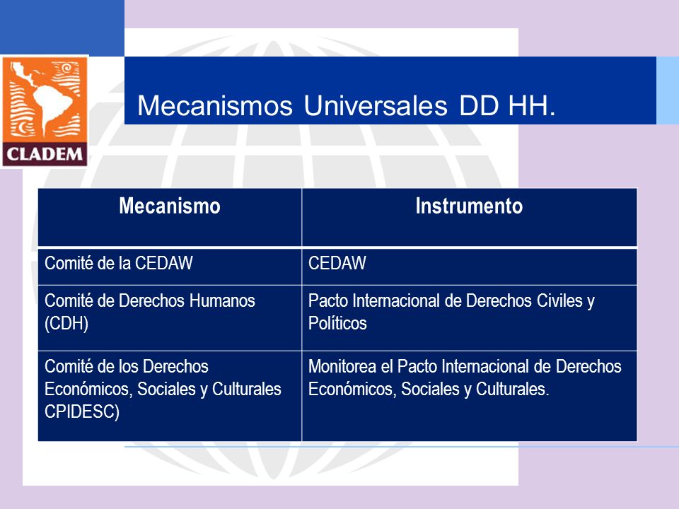 Mecanismos Universales DD HH.