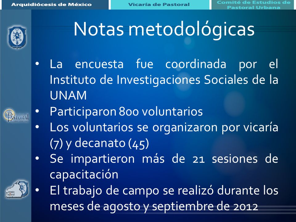 Notas metodológicas La encuesta fue coordinada por el Instituto de Investigaciones Sociales de la UNAM.