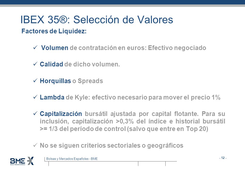 IBEX 35®: Selección de Valores