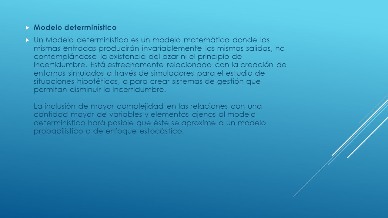 MODELOS DETERMINÍSTICOS VS MODELOS ESTOCÁSTICOS - ppt descargar