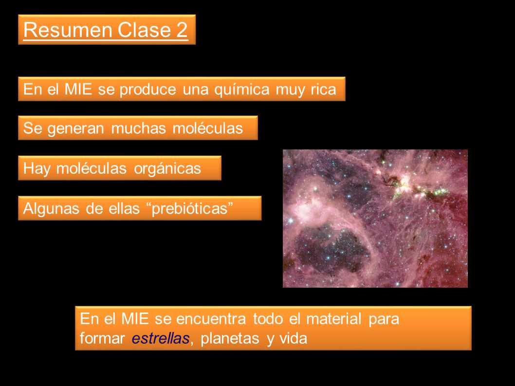 Resumen Clase 2 En el MIE se produce una química muy rica