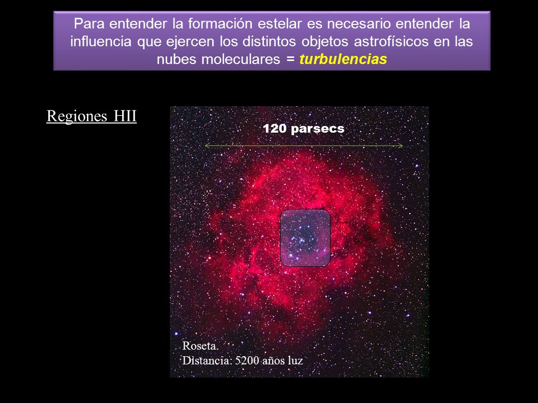 Para entender la formación estelar es necesario entender la influencia que ejercen los distintos objetos astrofísicos en las nubes moleculares = turbulencias
