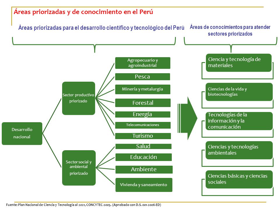 Áreas priorizadas para el desarrollo científico y tecnológico del Perú