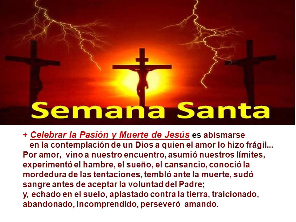 + Celebrar la Pasión y Muerte de Jesús es abismarse