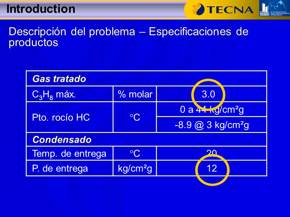 Introduction Descripción del problema – Especificaciones de productos