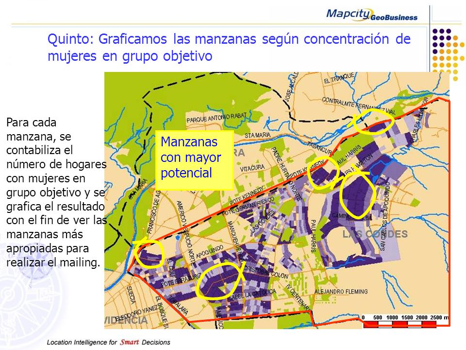 Quinto: Graficamos las manzanas según concentración de mujeres en grupo objetivo