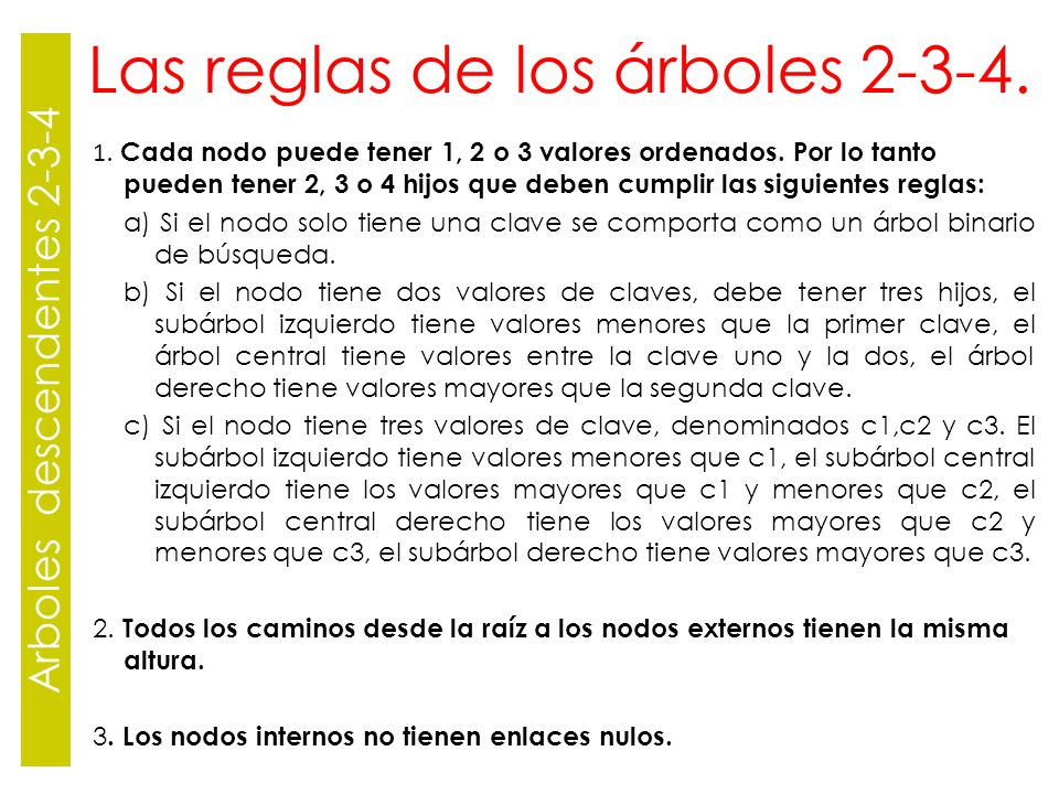 Las reglas de los árboles