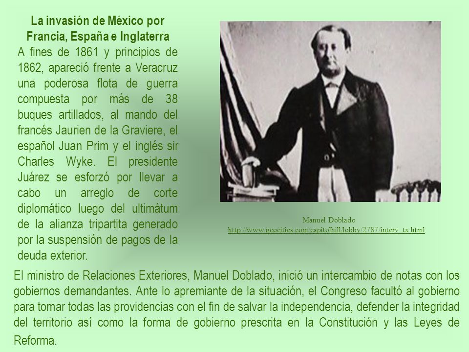 La invasión de México por Francia, España e Inglaterra