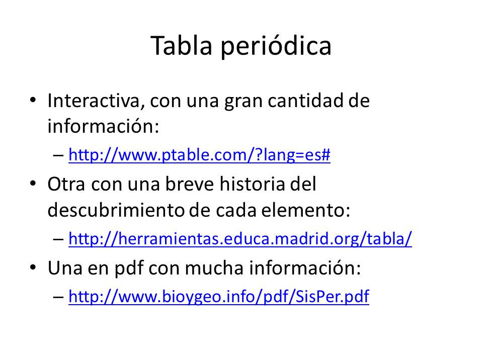 Tabla periódica Interactiva, con una gran cantidad de información: