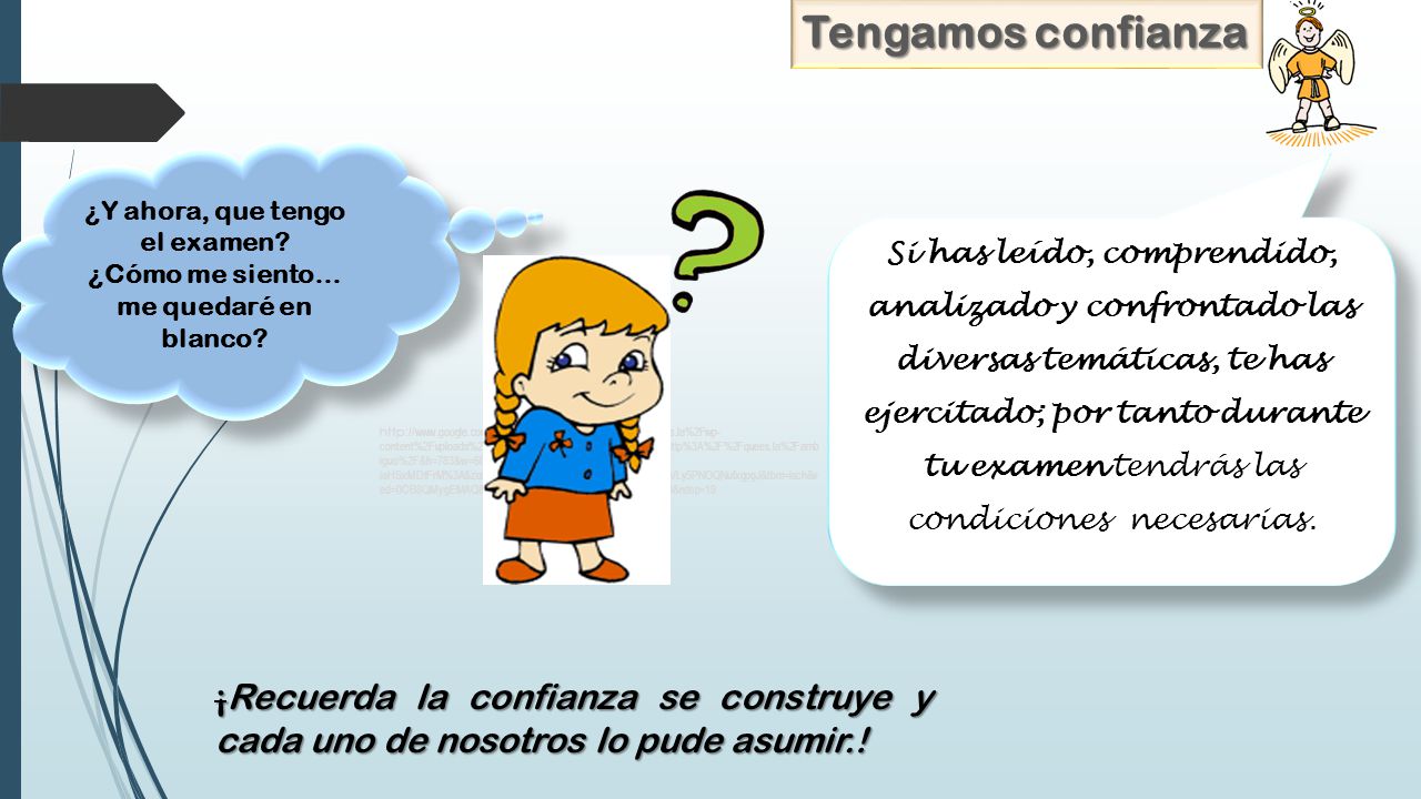 ¿Y ahora, que tengo el examen ¿Cómo me siento… me quedaré en blanco