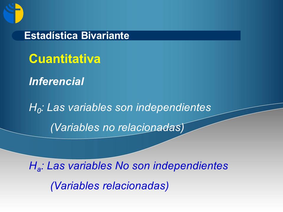 Cuantitativa Inferencial H0: Las variables son independientes