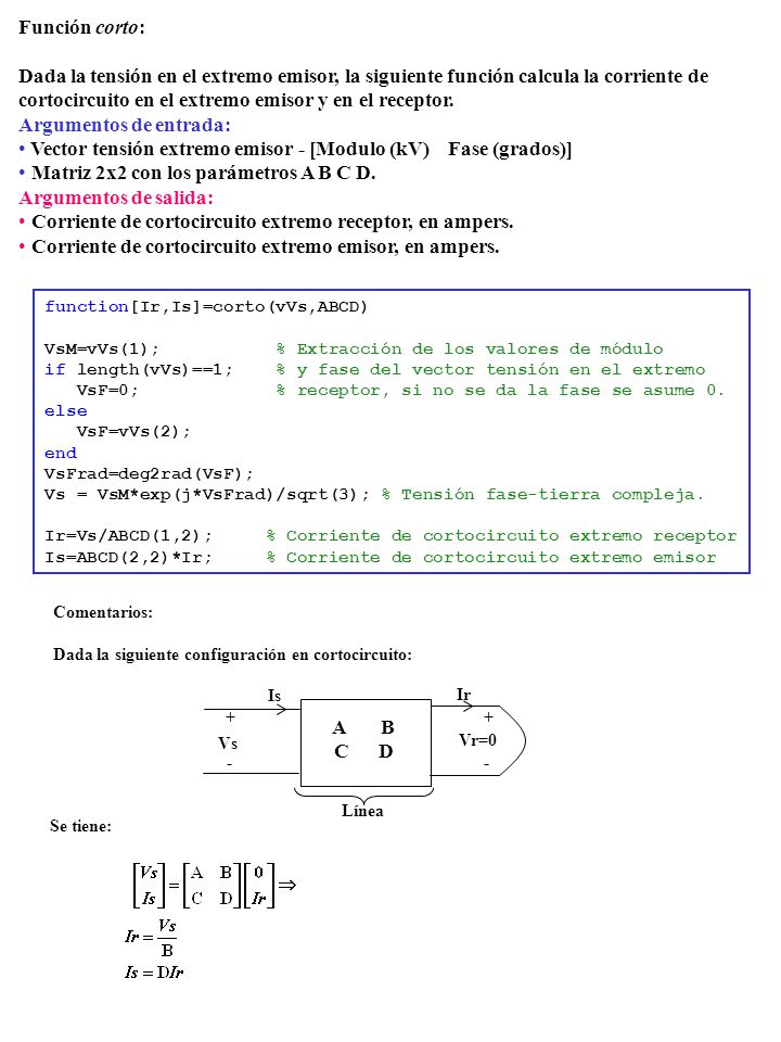 cortocircuito en el extremo emisor y en el receptor.