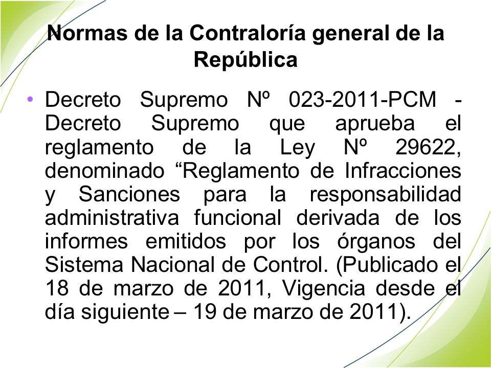 Normas de la Contraloría general de la República
