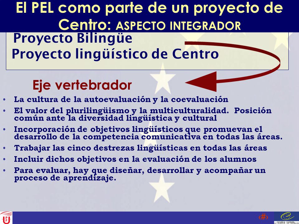 El PEL como parte de un proyecto de Centro: ASPECTO INTEGRADOR