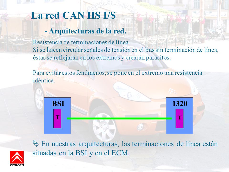 La red CAN HS I/S - Arquitecturas de la red. BSI 1320