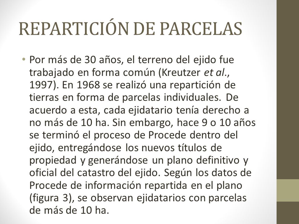 REPARTICIÓN DE PARCELAS