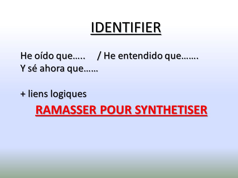 RAMASSER POUR SYNTHETISER