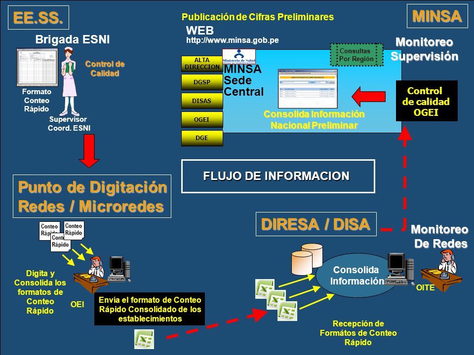 MINSA EE.SS. Punto de Digitación Redes / Microredes DIRESA / DISA WEB