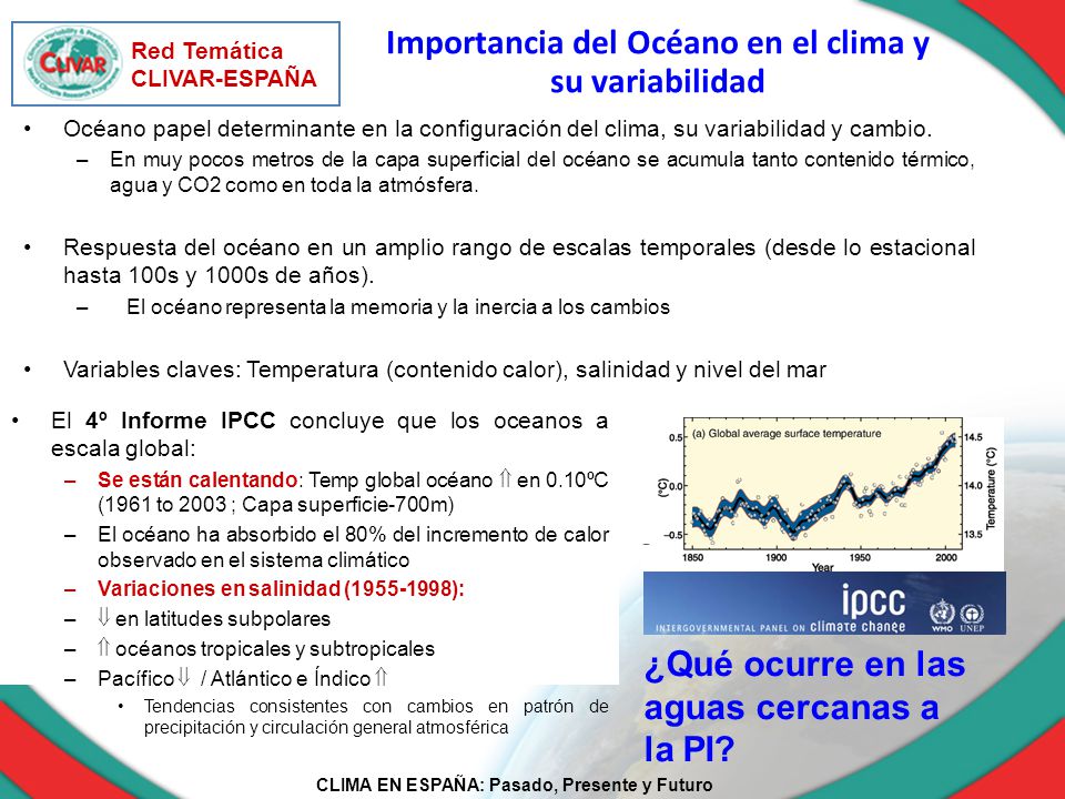 Importancia del Océano en el clima y su variabilidad