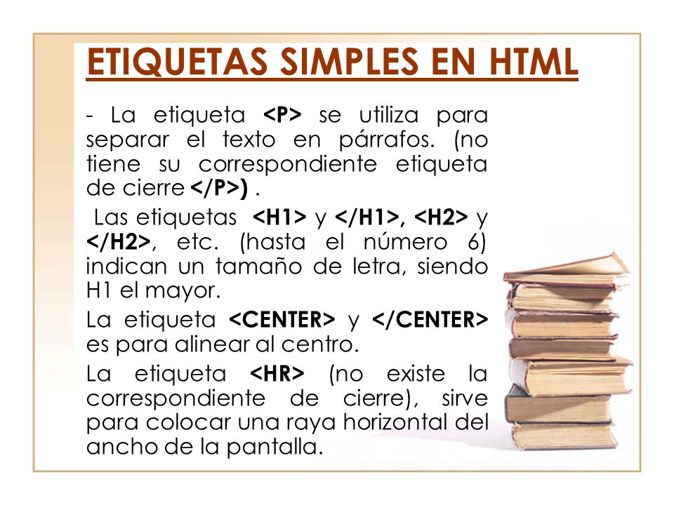 ETIQUETAS SIMPLES EN HTML
