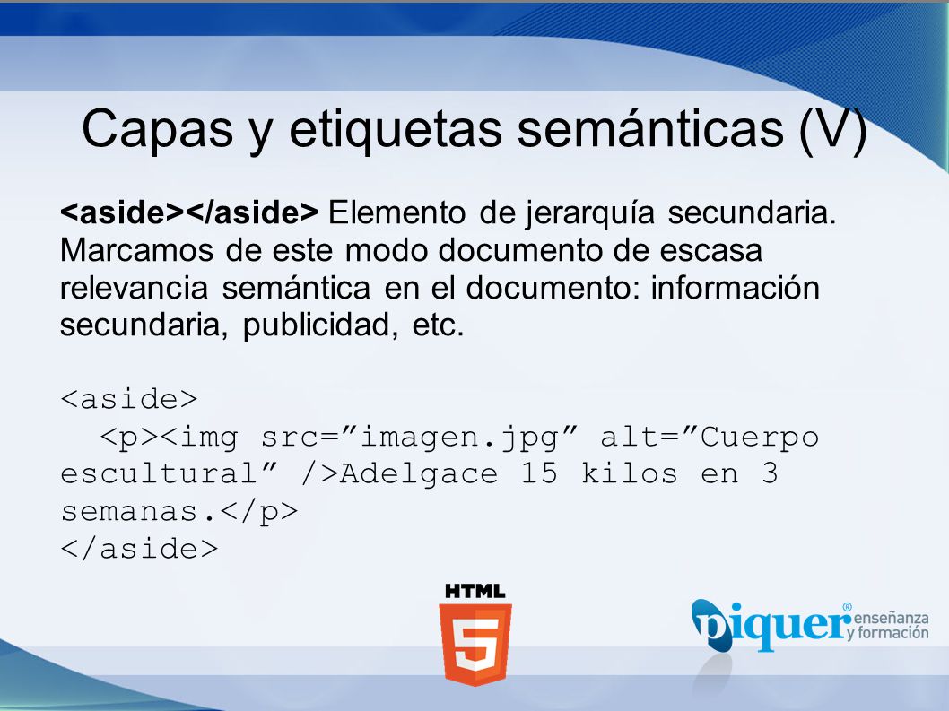 Capas y etiquetas semánticas (V)