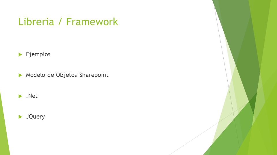 Libreria / Framework Ejemplos Modelo de Objetos Sharepoint .Net JQuery