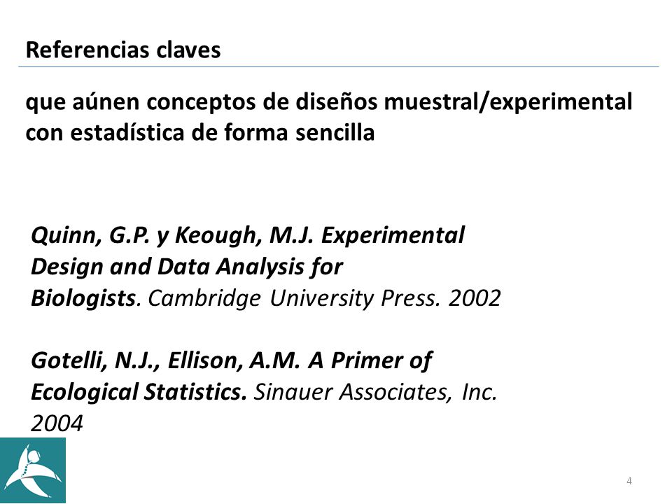 Referencias claves que aúnen conceptos de diseños muestral/experimental con estadística de forma sencilla.