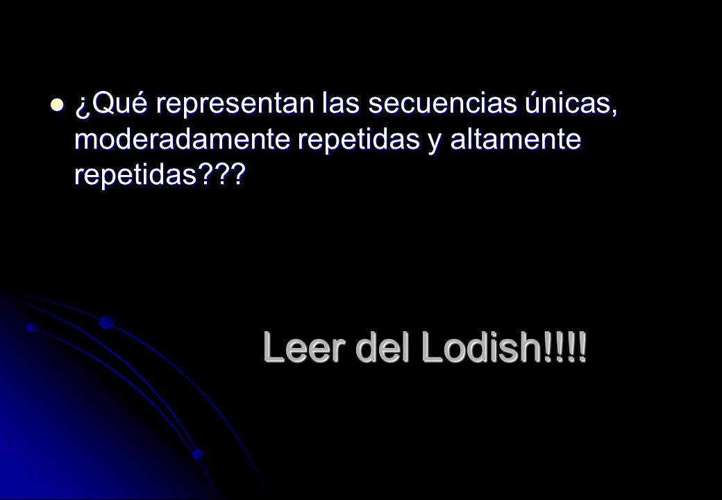 ¿Qué representan las secuencias únicas, moderadamente repetidas y altamente repetidas