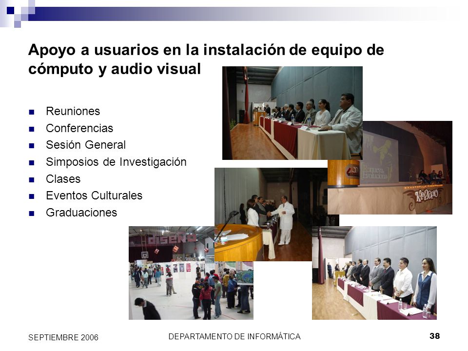 Apoyo a usuarios en la instalación de equipo de cómputo y audio visual