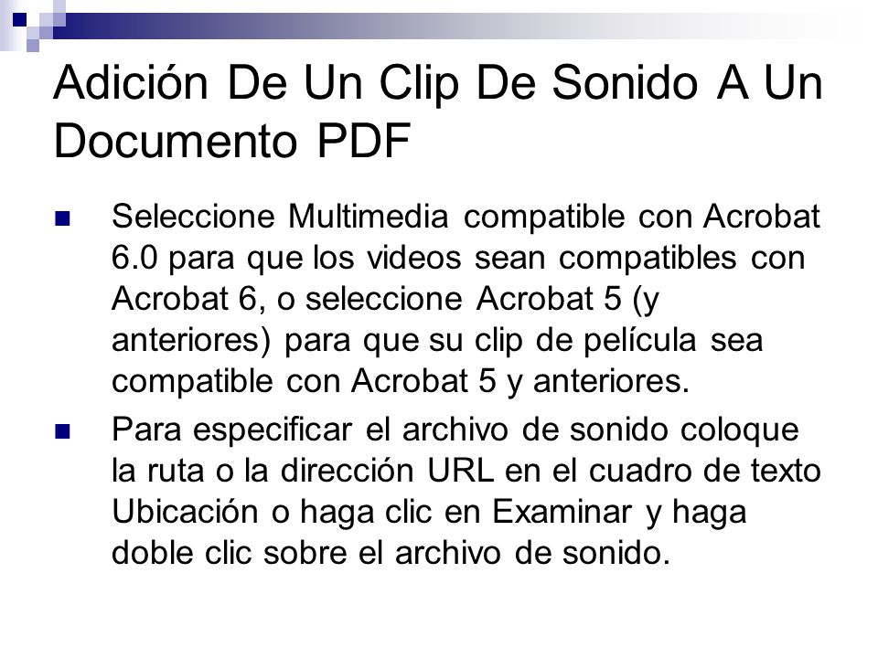 Adición De Un Clip De Sonido A Un Documento PDF